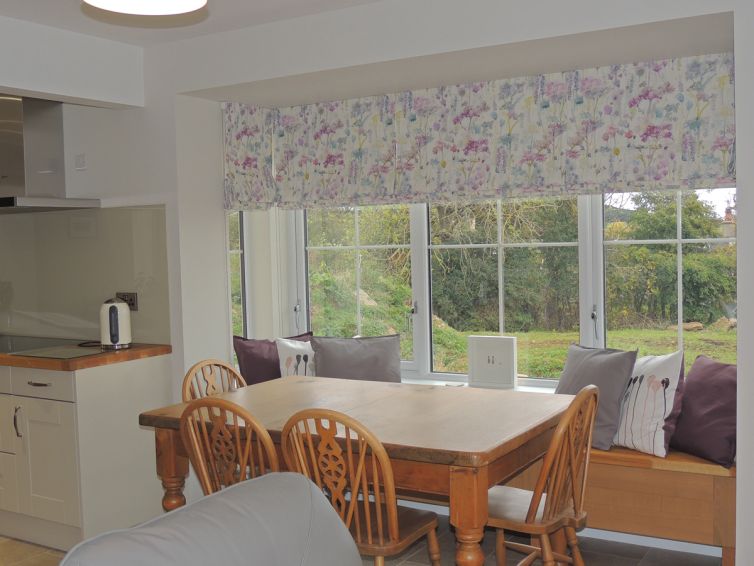 floral print roman blinds