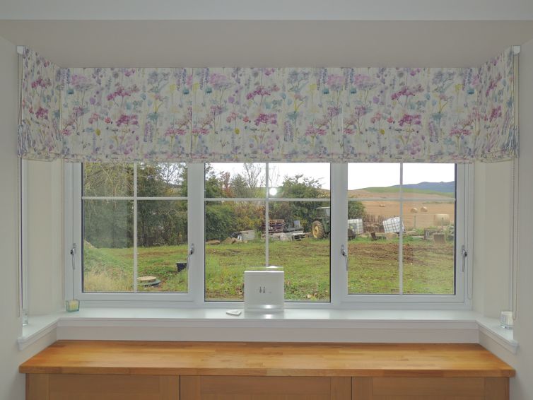 floral print roman blinds