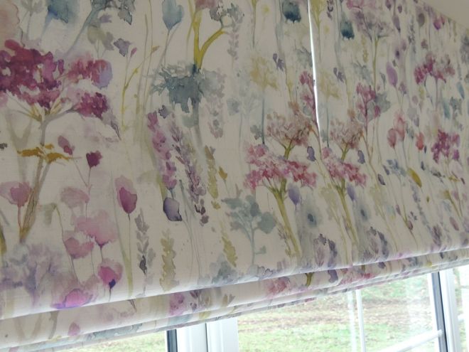 Beautiful floral roman blinds